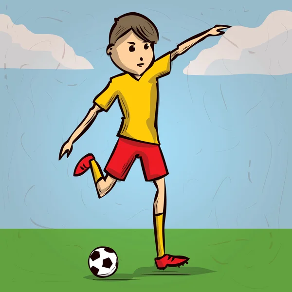 Cartoon voetballer — Stockvector