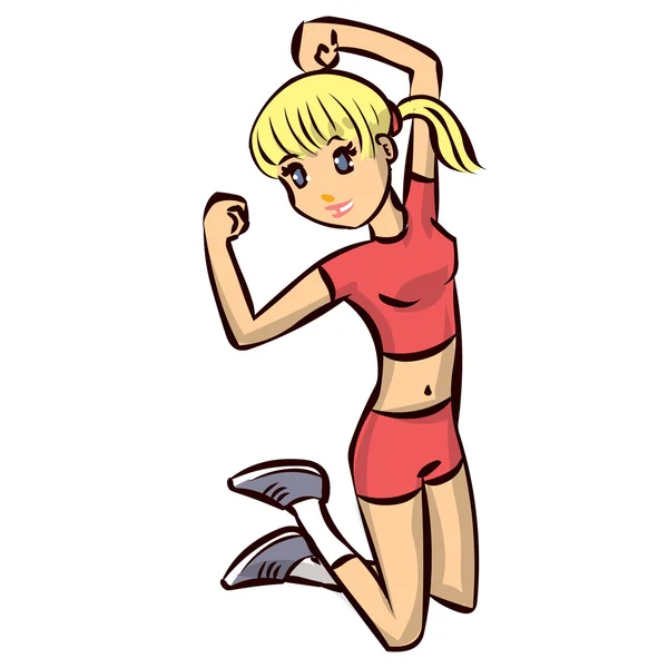 Kleines Mädchen treibt Sport — Stockvektor