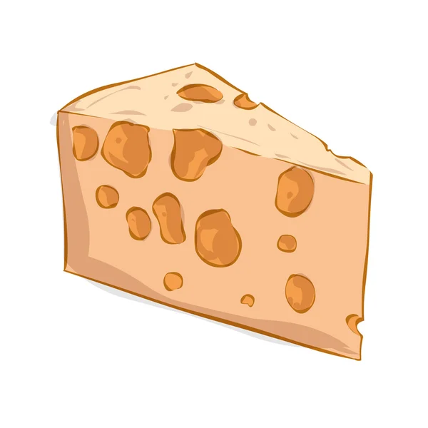Handgezeichnetes Stück Käse — Stockvektor