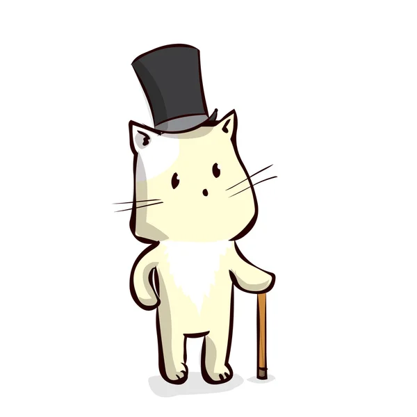 Aristocrat cat at top hat — Stock Vector