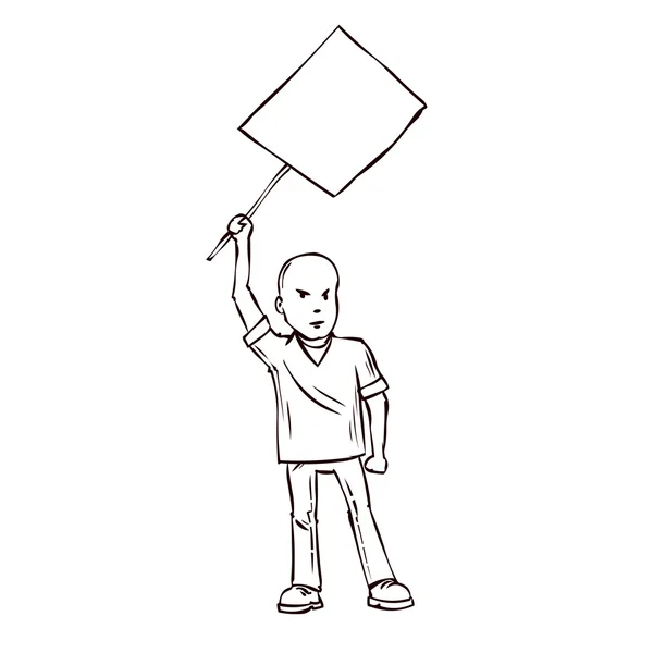 Cartoon αρσενικά διαδηλωτής — Διανυσματικό Αρχείο