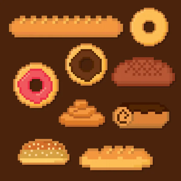 Bakkerij en patisserie icons set — Stockvector