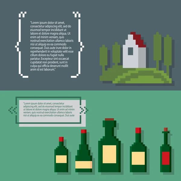 Набір пікселів для вирощування вина — стоковий вектор
