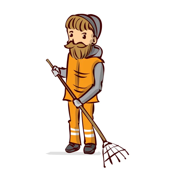 Street Sweeper at Work — Stock Vector