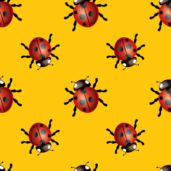 Modèle sans couture avec coccinelles — Image vectorielle