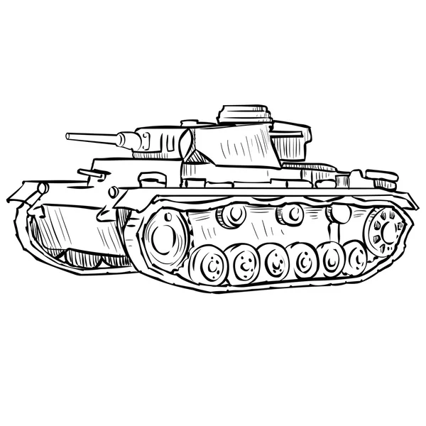 WW2 deutscher Mittelpanzer. — Stockvektor