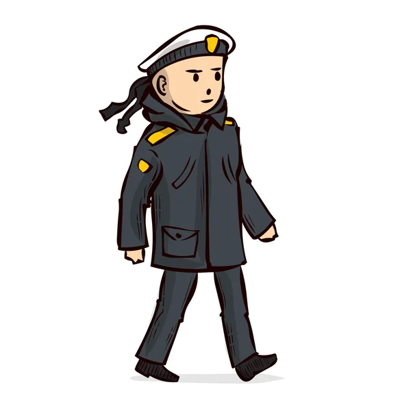 Marinheiro militar dos desenhos animados — Vetor de Stock