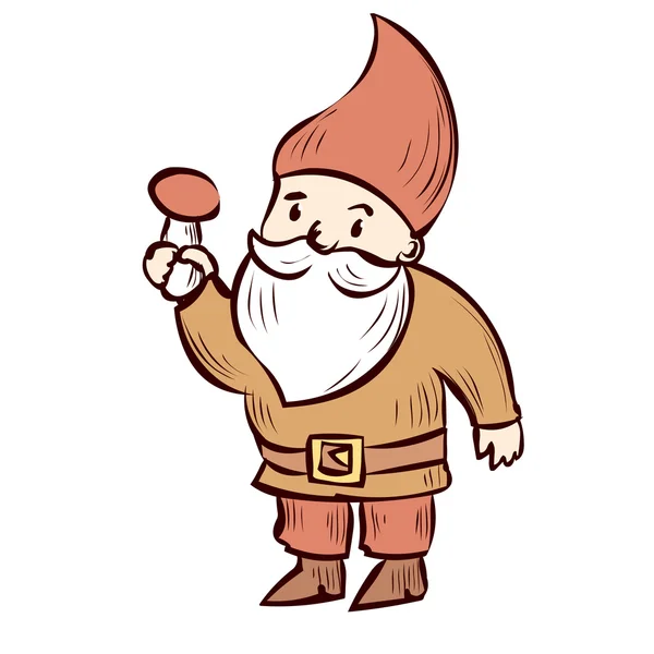 Kézzel rajzolt kert gnome — Stock Vector