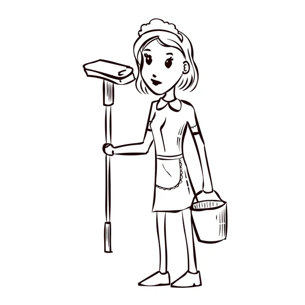Домохозяйка. Ручная иллюстрация . — стоковый вектор