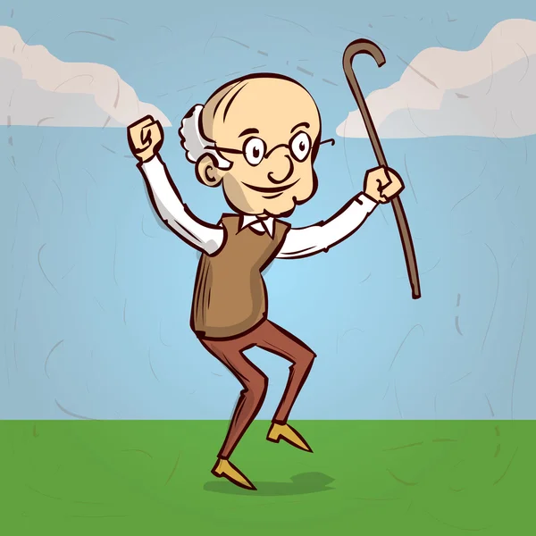 Starý muž kreslený charcter. — Stockový vektor