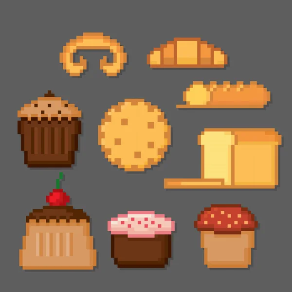 Conjunto de iconos de panadería y pastelería — Vector de stock