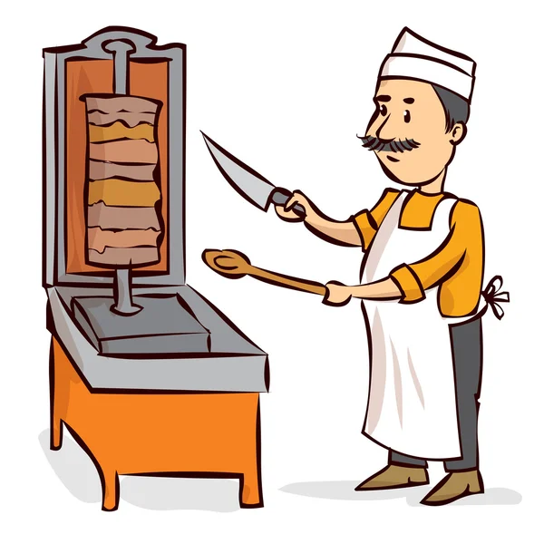 Arabo cibo Chef — Vettoriale Stock