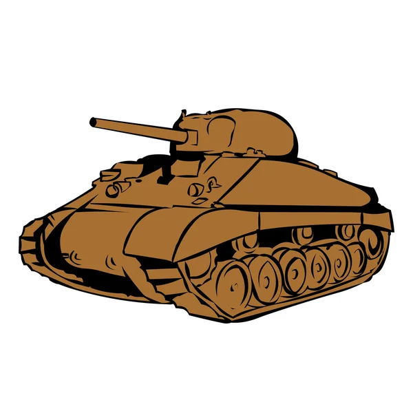 American Sherman tanque mediano — Vector de stock