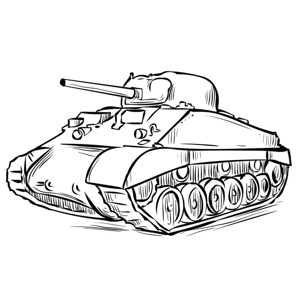 美国谢尔曼中型坦克 — 图库矢量图片