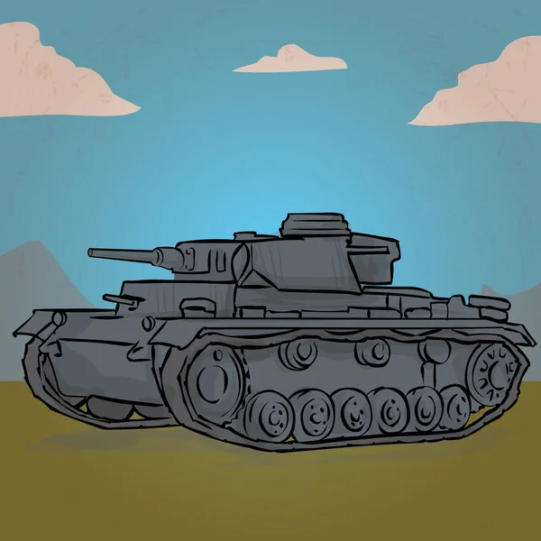 Немецкий средний танк Второй мировой войны . — стоковый вектор