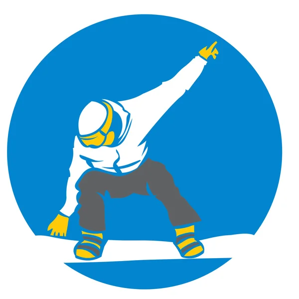 Snowboarder de salto extremo — Vetor de Stock
