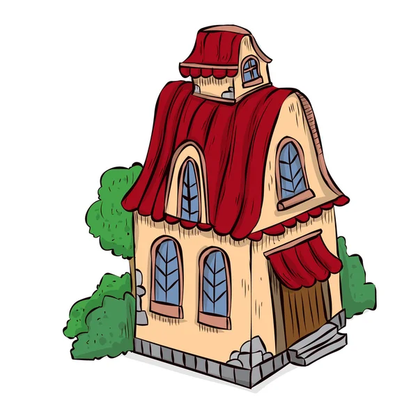 Fantasy cartoon Maison de conte de fées — Image vectorielle