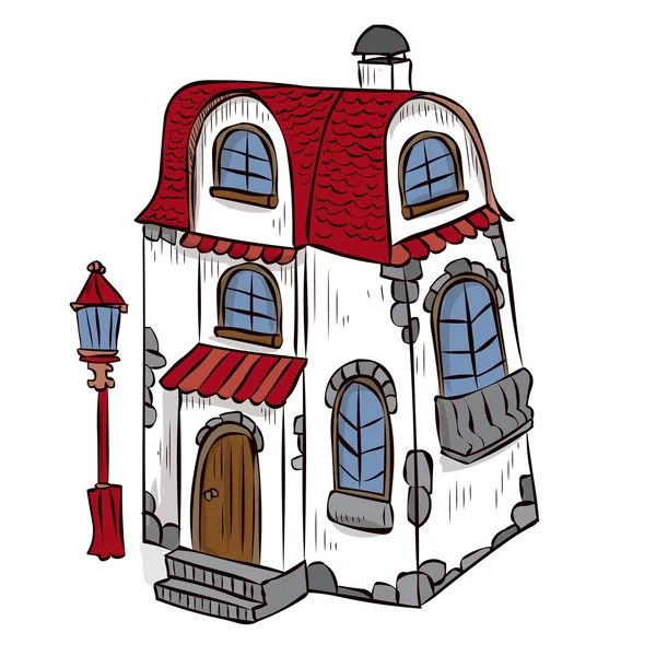 Desenhos animados de fantasia Casa de conto de fadas — Vetor de Stock