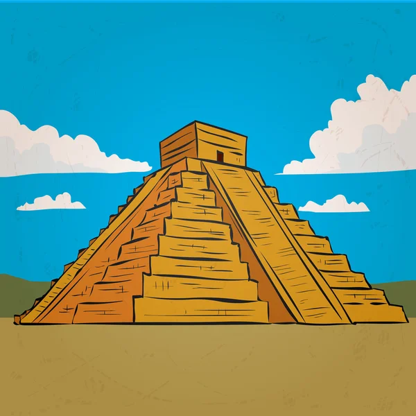 Pyramide Maya dessinée à la main — Image vectorielle