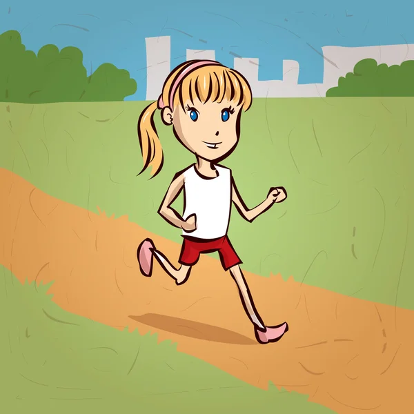 Cartoon junge Fitness-Frau — Stockvektor