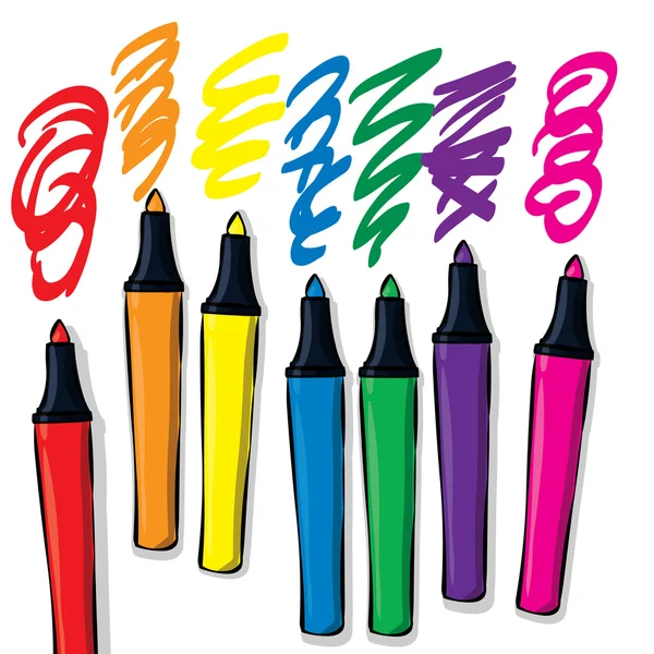 Renkli marker çizgiler ve lekeler