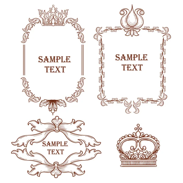 Hand drawn vintage frames — Stock Vector