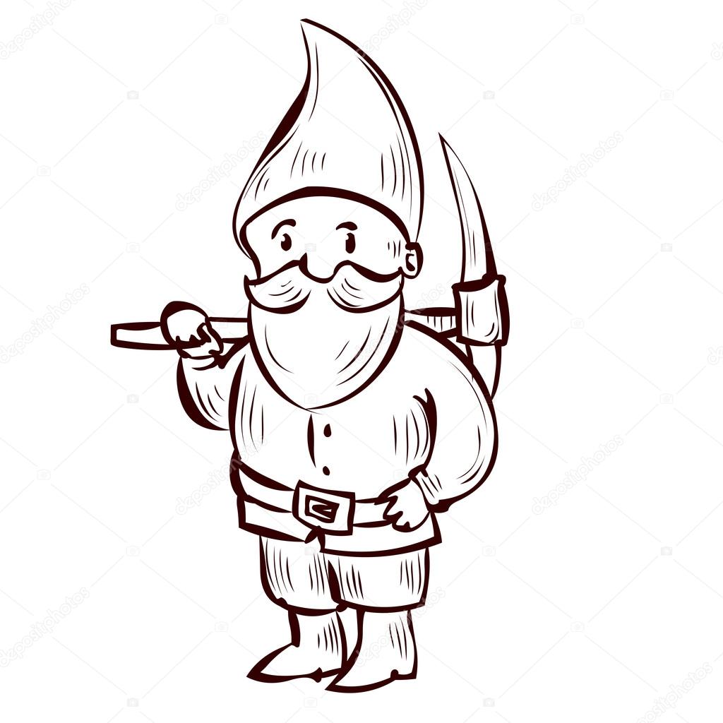 Hagenisse med hakke og hakke . stockvektor © dergriza #107740758, image size:1024x1024