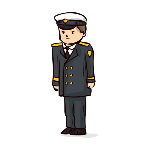 Морской офицер мультфильма. Капитан — стоковый вектор