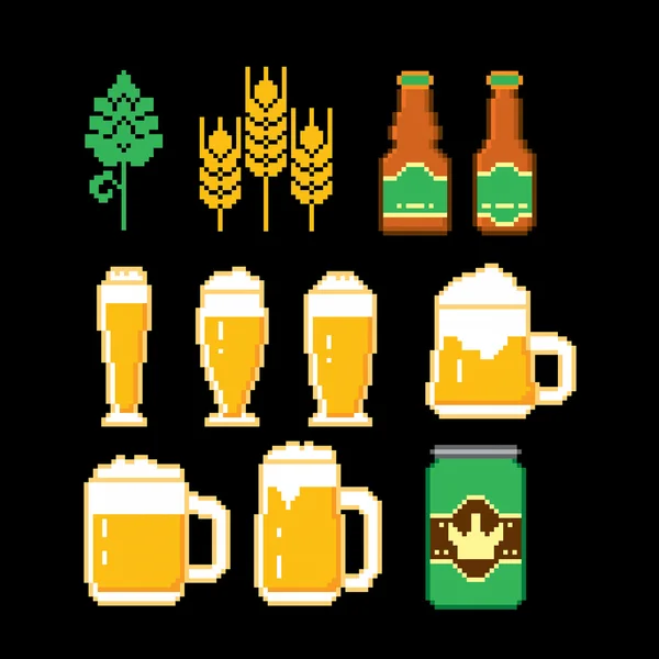 Pivní sada ikon. — Stockový vektor