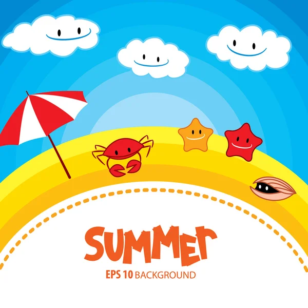 Banner tropical de verano — Vector de stock