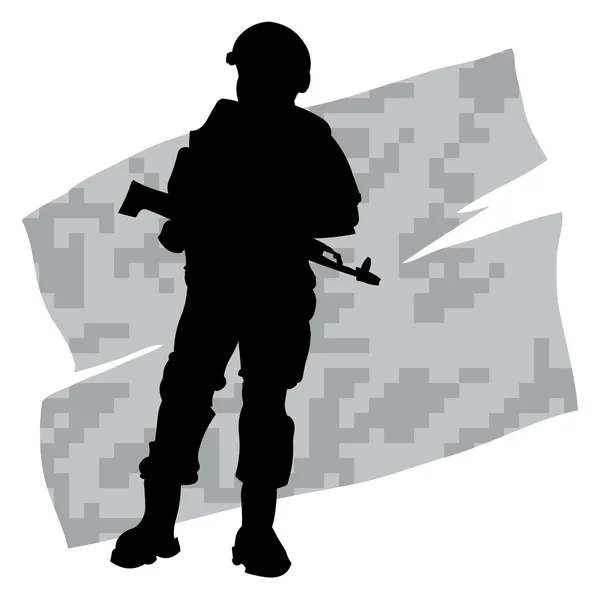 Soldat russe avec équipement moderne . — Image vectorielle