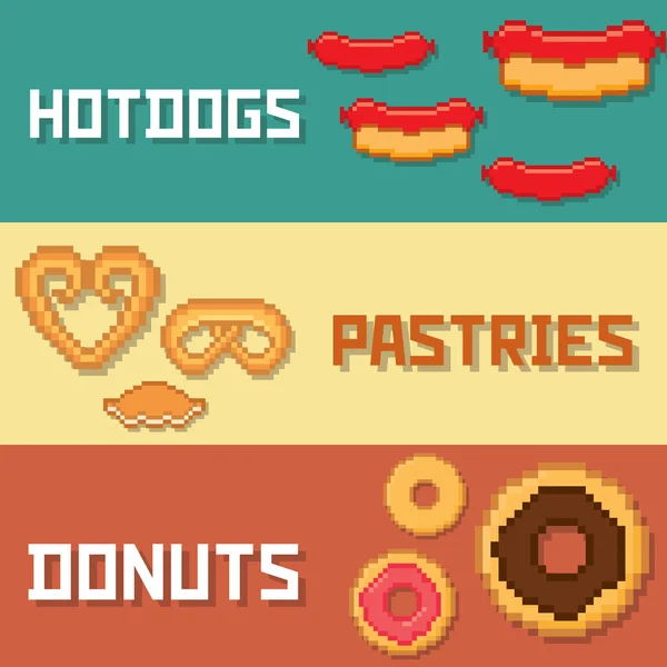 Panadería y pastelería conjunto de pancartas . — Vector de stock