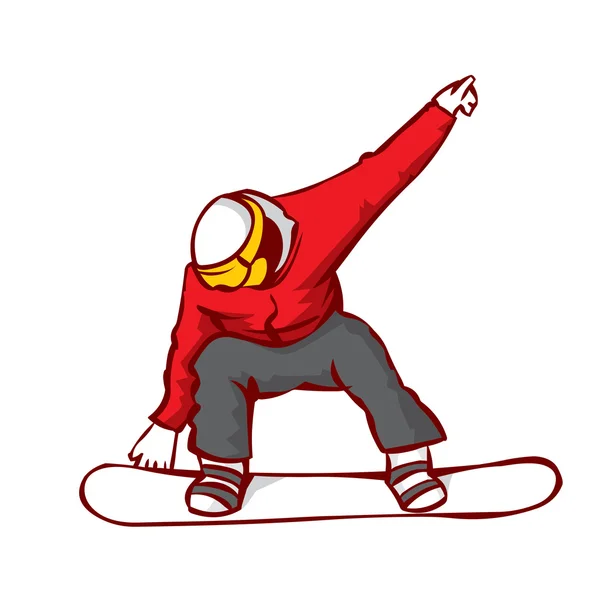 Aşırı atlama snowboarder — Stok Vektör