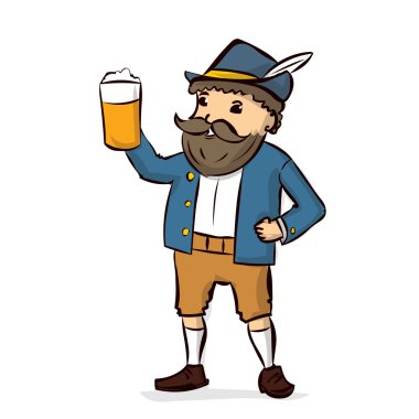 Geleneksel Bavyera kostüm komik adam