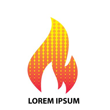 Ateş alevi logosu tasarım şablonu. 