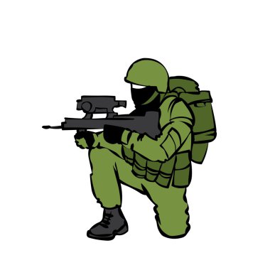 Modern ekipmanla donatılmış Rus asker.