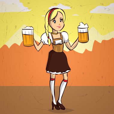 kadın geleneksel Bavyera kostüm