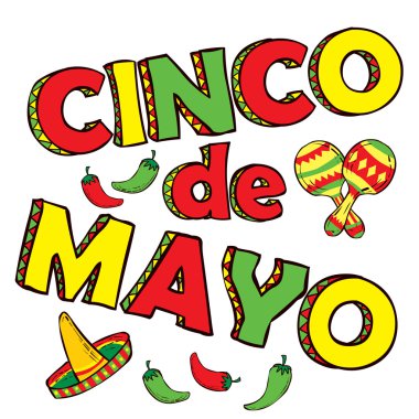 Cinco De Mayo el çizilmiş yazı