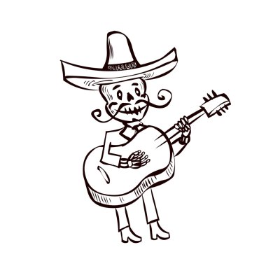 İskelet mariachi müzisyen