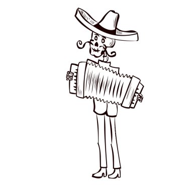 İskelet mariachi müzisyen