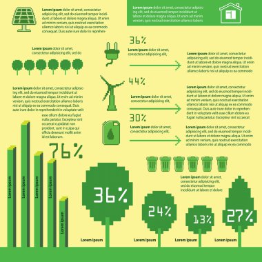 Ekoloji Infographic. Piksel sanat 