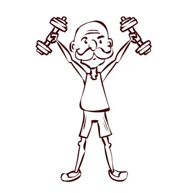 Yaşlı adam çizgi film yüklü.