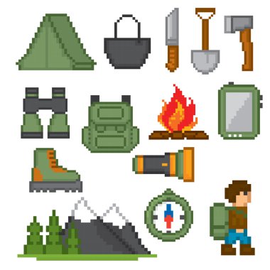 kamp ve yürüyüş simgeleri