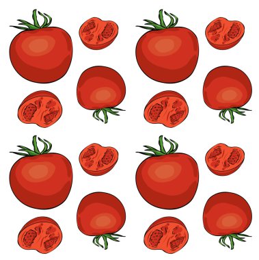 Kırmızı ripe domates desen.