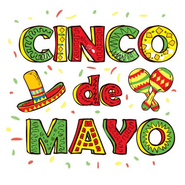 Cinco De Mayo el çizilmiş yazı