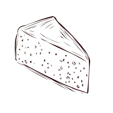 Elle çizilmiş parça peynir.