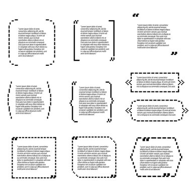 Teklif şablonları kümesi. Piksel sanat.