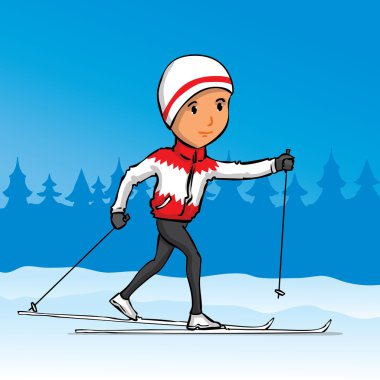 Elle çizilmiş çapraz sporcusu