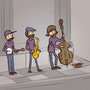 Sokak üçlü orkestra.