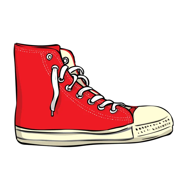 Outlined vintage sneakers — Stock Vector